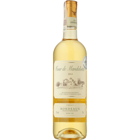 Wino Cour de Mandelotte Bordeaux Blanc AOP - Białe, Wytrawne