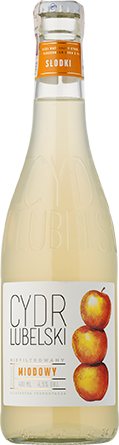 Wino Cydr Lubelski Miodowy Niefiltrowany 0,4L - Białe, Słodkie