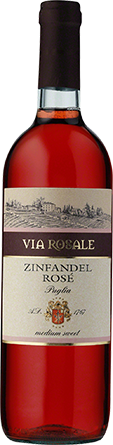 Wino Via Rosale Zinfandel Rose IGT Puglia - Różowe, Półsłodkie