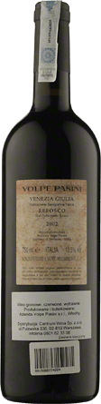 Wino Volpe Pasini Refosco Zuc Di Volpe Venezia Giulia I.G.T. - Czerwone, Wytrawne