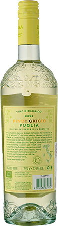 Wino Zensa Pinot Grigio Organic IGP Puglia - Białe, Wytrawne